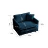 Modern Sofa Couch, 3 Piece Set Extra Deep Seat Sectional Sofa for Living Room, Oversized Sofa, 3 Seat Sofa, Loveseat and Single Sofa, Blue Chenille
