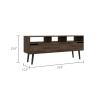 Oslo Tv Stand for TVÂ´s up 51"; Two Drawers; Four Legs; Three Open Shelves -Dark Walnut