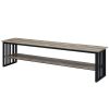 ACME Zudora TV Stand, Antique Oak & Black Finish LV01754
