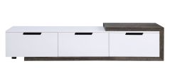 Orion TV Stand; White High Gloss & Rustic Oak 91680