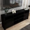 Bridgevine Home Urban Loft 84 inch TV Stand Console for TVs up to 95 inches, No Assembly Required, Mocha Finish