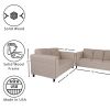Loveseat and Sofa Set for Living Room, Modern DÃ©cor Couch Sets for Living Room, Bedrooms with Solid Wood Frame (Toast, Polyester Nylon)