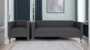 Bennet Black Chair and Sofa Set for Living Room, Modern DÃ©cor Couch Sets for Living Room, Bedrooms with Solid Wood Frame (Polyester Nylon)