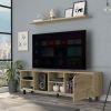 Valdivia Tv Stand for TVÂ´s up 70"; Four Open Shelves; Five Legs -Light Oak