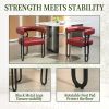 COOLMORE Contemporary Designed PU Fabric Upholstered Accent/Dining Chair/Barrel Side Chairs Kitchen Armchair for Living Room set of 2 (Wine red PU)