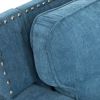 Blue Linen 3-Piece Living Room Sofa Set