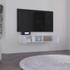 Glen Floating TV Stand with Side Doors and Central Media Shelf