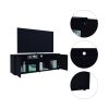 Prana Tv Stand fot TVÂ´s up 60" Four Shelves; Two Cabinets With Single Door -Black