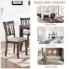 Wooden Dining Chairs Set of 4, Kitchen Chair with Padded Seat, Upholstered Side Chair for Dining Room, Living Room, Walnut