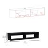 Rockwood Floating TV Stand with Open Storage Shelves and Cable Management