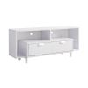 Modern 60" TV Stand with Two Shelves and Two Drawers - White