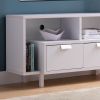 Modern TV Stand with Two Shelves and Two Drawers - White