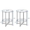 2-piece set (Black) Tempered Glass End Table, Round Coffee Table for Bedroom Living Room Office