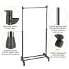 15kg/33lbs Garment Racks 3.12ft-4.80ft Height Adjustable Clothes Stand Foldable Clothes Hanger w/ Wheels Storage Shelf For Dormitory Home