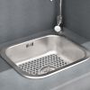 2Pcs Silicone Grid Sink Mat with Central Drain Hole 11.61x13.58Inch Non-Slip Kitchen Stainless Steel Sink Protector Dishwasher Safe