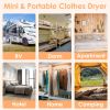 Portable Clothes Dryer Mini Dryer Foldable Dryer Machine with Timer UV Sterilization 2 Drying Modes Remote Control for Apartment Dorm RV Travel Home