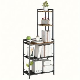 5-tier Corner Shelf Freestanding Corner Shelving Unit Bookcase, Corner Table With Shelves, Tall Storage Organizer Suitable For Living Room, Bedroom, O