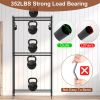 2 Tier Clothing Rack With Cover Portable Wardrobe Closet Covered Garment Rack with 4 Wheels 2 Hanging Rods 2 Hook Racks 35.43x17.13x72.44in