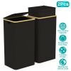 2Pcs Collapsible Laundry Hamper with Lid Handle 100L/26.4Gal Capacity Vertical Laundry Basket Foldable Bamboo Basket Dirty Clothes Organizer with Inne