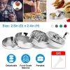 Herb Spice Tobacco Grinder 2.5-inch 4-Piece Zinc Alloy Hand Crank Crusher Kitchen Mill with Pollen Scraper