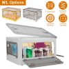 31QT/29L Foldable Storage Bins with Lid 4 Doors Collapsible Stackable Closet Organizer Containers with Lock 4Pcs Wheels