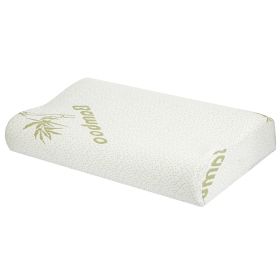 Bamboo Memory Foam Sleep Pillow Contoured Cervical Orthopedic Pillow Neck Support Breath Pillow (Option: BambooMFPillowL)