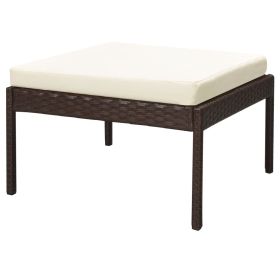 vidaXL 6 Piece Patio Lounge Set with Cushions Poly Rattan Brown (Option: as picture)