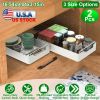 2Pcs Pull Out Cabinet Organizers Sliding Shelf Spice Rack Carbon Steel Roll Out Drawers Fixed with Adhesive Nano Film with Handle 55LBS Max Load