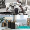 2Pcs Collapsible Laundry Hamper with Lid Handle 100L/26.4Gal Capacity Vertical Laundry Basket Foldable Bamboo Basket Dirty Clothes Organizer with Inne