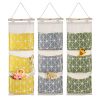 Wall Mounted Storage Bag Door Closet Hanging Storage Bag Organizer Waterproof 3 Pockets Pouch