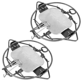 2Pcs Animal Spring Trap Sturdy Iron Animal Snap Trap 7In Powerful Reusable Fox Raccoon Rabbit Skunk Feral Small Medium Sized Animal Hunting Trap (Option: 2PcsAnimalTraps7In)
