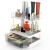 3 Tier Makeup Organizer for Vanity Large Capacity Skincare Shelf Bathroom Countertop Organizer with Drawer for Lipsticks Lotion Toner Perfumer Masks
