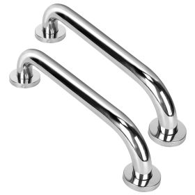 2Pcs Bath Grab Bar 11.8in Sturdy Stainless Steel Shower Safety Handle For Bathtub Toilet Stairway Anti-slip Handrail Balance Bar 220LBS Pull Force (Option: BathroomGrabBar50cm)