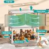 3Pcs Foldable Storage Bins with Lid 4 Doors Collapsible Stackable Closet Organizer Containers with Lock 4Pcs Wheels