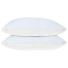 2 Pack Shredded Memory Foam Pillows Adjustable Cool Pillows with Extra Filling Machine Washable Cover for Side Back Stomach Sleepers