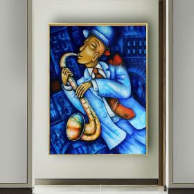 Hand Painted Oil Painting Abstract Wall Painting- musician Portrait Oil Painting On Canvas - Wall Art Picture -Acrylic Texture Home Decor (style: 01, size: 60X90cm)