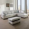 Powder Color Semi Semi PU Synthetic Leather 3-Piece Couch Living Room Sofa Set