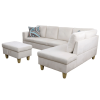 66.5" White Microfiber 3-Piece Living Room Sofa Set