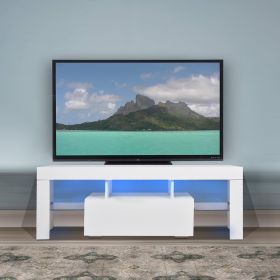 TV stand with Storage 43 inch LED Modern TV Media Console Entertainment Center with Drawer TV cabinet for Living Room Bedroom (Color: as Pic)