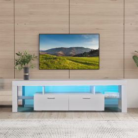 LED TV stand modern TV stand with storage Entertainment Center with drawer TV cabinet for Up to 75 inch for Gaming Living Room Bedroom (Color: as Pic)