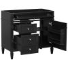 36'' Bathroom Vanity without Top Sink, Modern Bathroom Storage Cabinet with 2 Drawers and a Tipout Drawer, Solid Wood Frame (NOT INCLUDE BASIN SINK)