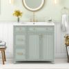 36-inch Bathroom Vanity, Transitional Style Bathroom Cabinet with Resin Sink, Single Bathroom Cabinet, with 2 Drawers and 1 Adjustable Storage Shelf