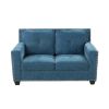 Blue Linen Living Room Sofa Set