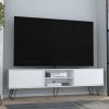 Vassel TV Stand, Entertainment Unit with Hinged Drawers and Hairpin Legs