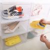 6Packs Collapsible Shoe Box Stackable Shoe Storage Bin Transparent Dustproof Hard PP Shoe Organizer Container with Magnetic Door