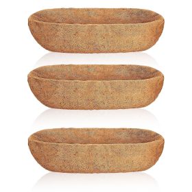 3Pcs 24in/30in/36in Trough Coco Liners For Planters Coconut Coir Planter for Window Box Hanging Trough Basket Half Moon Planter Liner Replacement For (Option: 3PcsCocoLiner30IN)