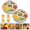 2Pcs Divided Serving Tray with Lid and Handle 360° Rotatable Snack Box Container with 6 Dividers Clear Portable Snack Platters for Fruit Candy Nut Sna