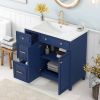 36-inch Bathroom Vanity, Transitional Style Bathroom Cabinet with Resin Sink, Single Bathroom Cabinet, with 2 Drawers and 1 Adjustable Storage Shelf