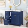 36-inch Bathroom Vanity, Transitional Style Bathroom Cabinet with Resin Sink, Single Bathroom Cabinet, with 2 Drawers and 1 Adjustable Storage Shelf