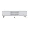 Vassel TV Stand, Entertainment Unit with Hinged Drawers and Hairpin Legs